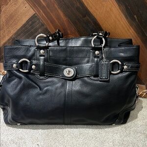 Coach Black Shoulder Bag with Silver Hardware